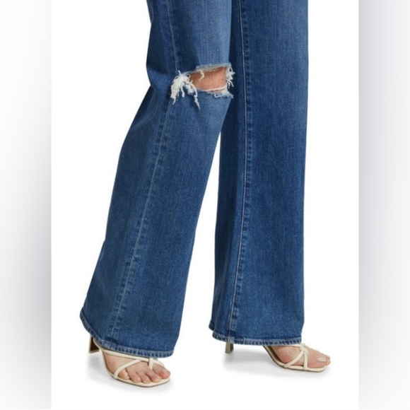 Paige Leenah high-rise wide-leg deconstructed jeans - Picture 2 of 13